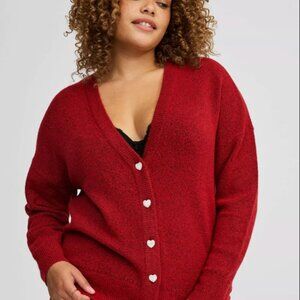 Torrid Vegan Cashmere Drop Shoulder Cardigan Festive Holiday V-Neck Sz 3X NWT